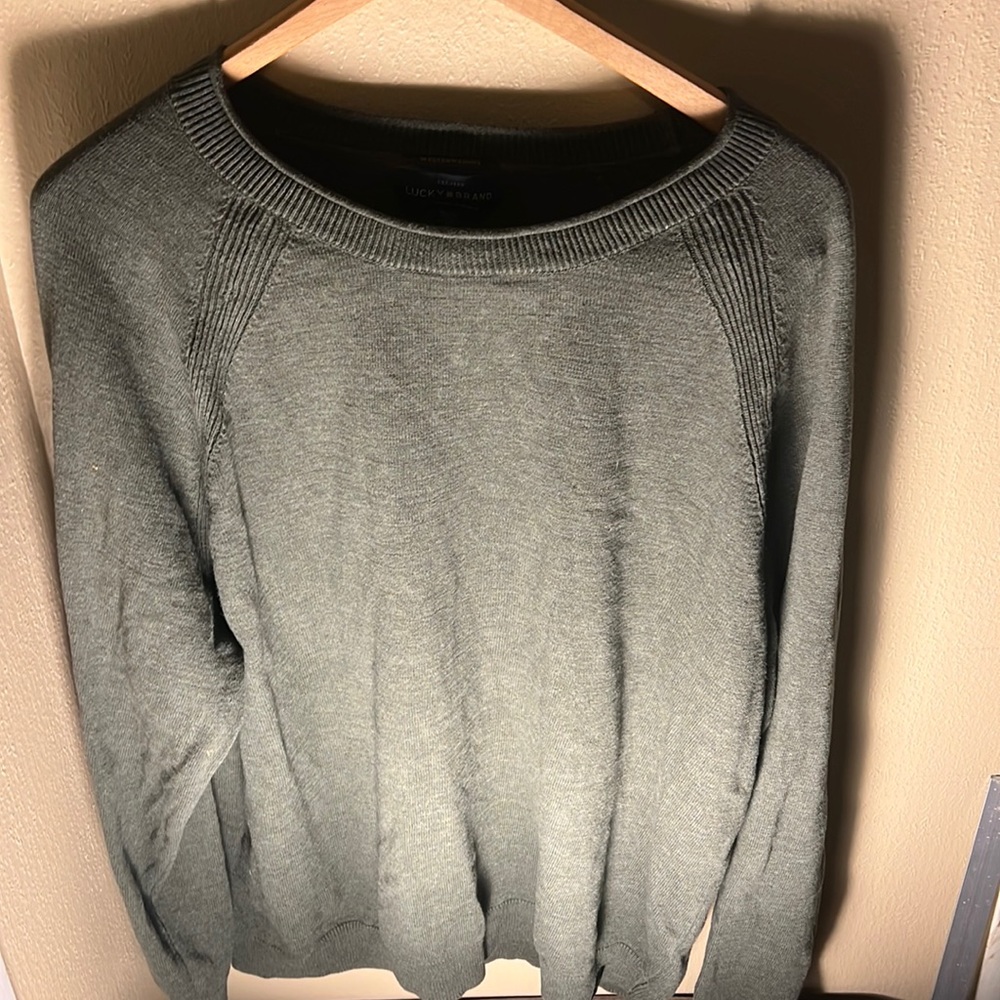 Lucky Brand Mens Welter Weight Crewneck Sweater Color Green Size XL